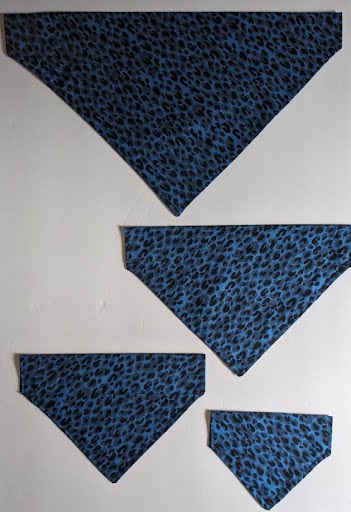 Blue and Black Leopard Collar Through Dog Bandana --FREE SHIPPING