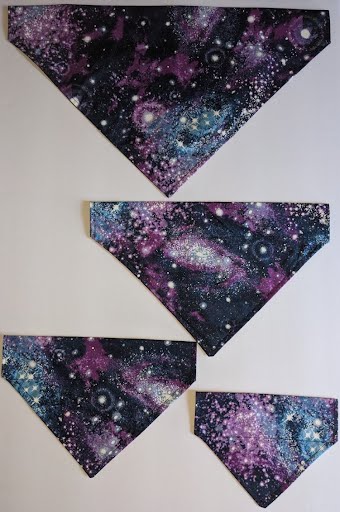 Glittery Galaxy Collar Through Dog Bandana --FREE SHIPPING