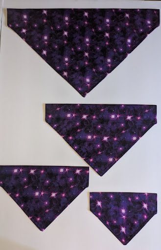 Purple Galaxy Stars Collar Through Dog Bandana --FREE SHIPPING