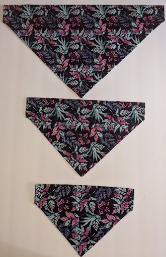 Tropical Flowers Collar Through Dog Bandana --FREE SHIPPING