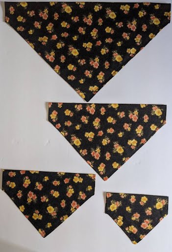 Yellow and Orange Flowers Collar Through Dog Bandana --FREE SHIPPING