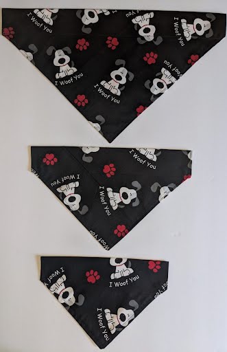 I Woof You Collar Through Dog Bandana --FREE SHIPPING