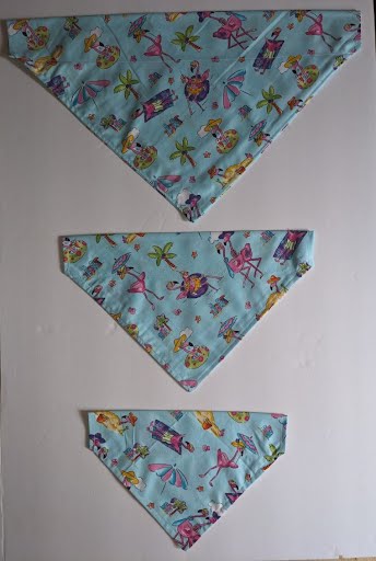 Beachy Flamingos Collar Through Dog Bandana --FREE SHIPPING