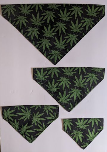 Cannabis Collar Through Dog Bandana --FREE SHIPPING