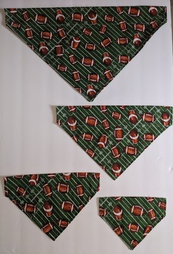 Football Field Collar Through Dog Bandana --FREE SHIPPING