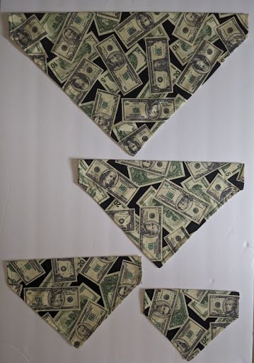 Cash Money Collar Through Dog Bandana --FREE SHIPPING