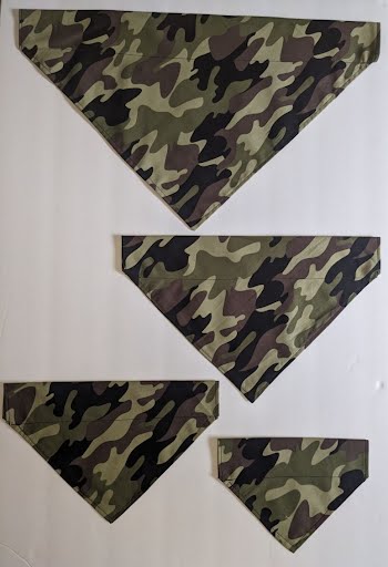 Camo Collar Through Dog Bandana --FREE SHIPPING