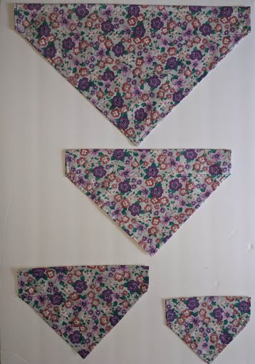 Purple Floral Collar Through Dog Bandana --FREE SHIPPING