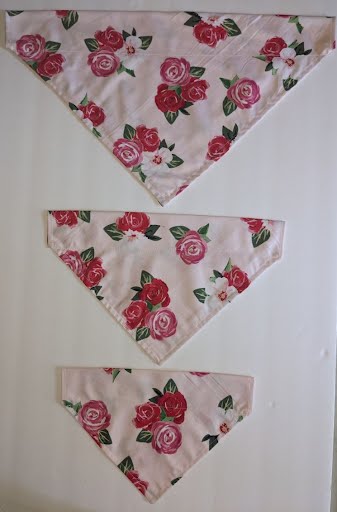 Roses Collar Through Dog Bandana --FREE SHIPPING