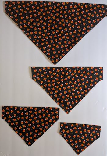 Candy Corn Collar Through Dog Bandana --FREE SHIPPING