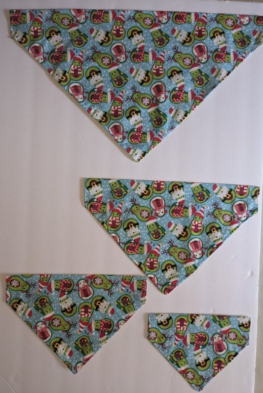 Santa Avocado Christmas Collar Through Dog Bandana --FREE SHIPPING