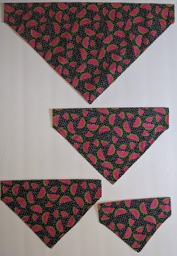 Watermelon Polka Dot Collar Through Dog Bandana --FREE SHIPPING