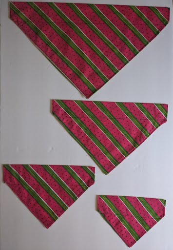 Watermelon Stripe Collar Through Dog Bandana --FREE SHIPPING