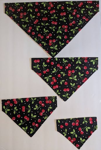 Cherries Collar Through Dog Bandana --FREE SHIPPING