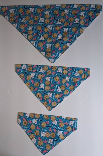 Cookies and Milk Collar Through Dog Bandana --FREE SHIPPING