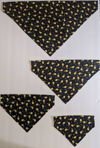 Lemon Collar Through Dog Bandana --FREE SHIPPING